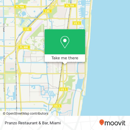 Mapa de Pranzo Restaurant & Bar