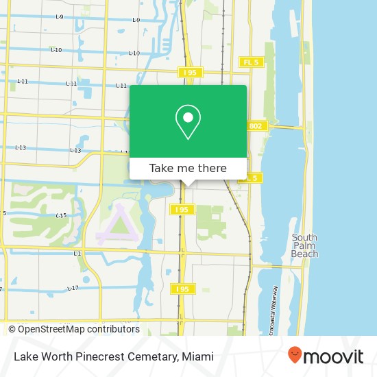 Mapa de Lake Worth Pinecrest Cemetary