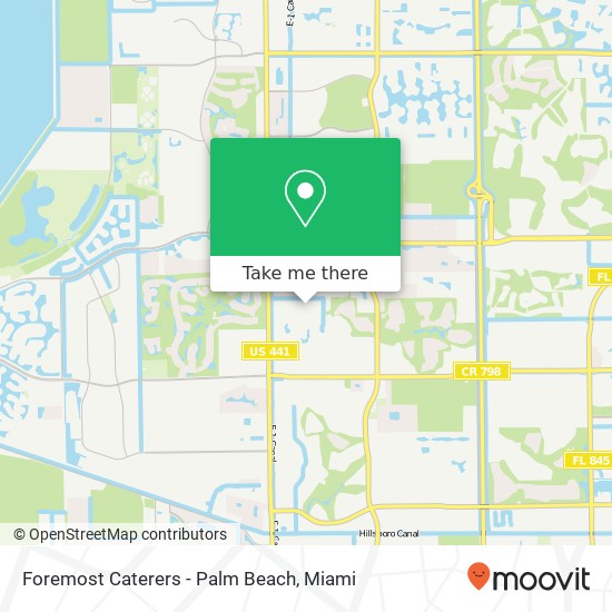 Foremost Caterers - Palm Beach map