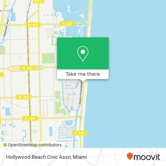 Mapa de Hollywood Beach Civic Assn