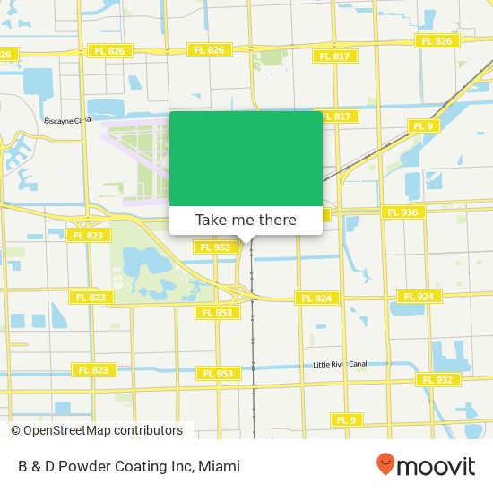 Mapa de B & D Powder Coating Inc