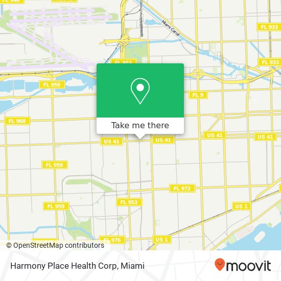 Harmony Place Health Corp map