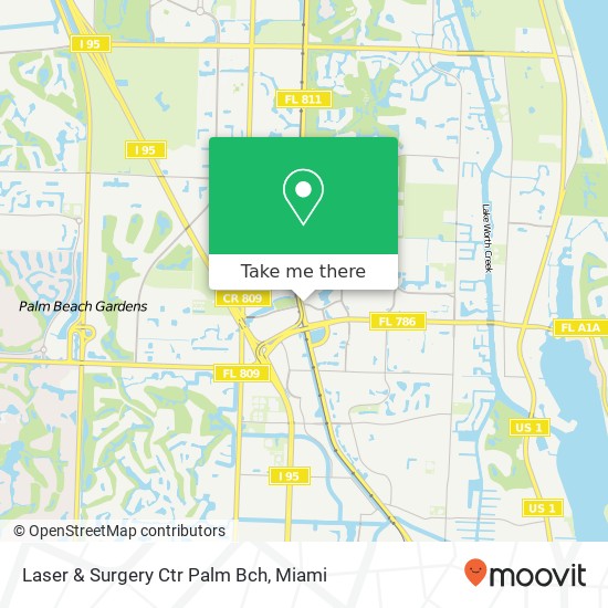 Laser & Surgery Ctr Palm Bch map
