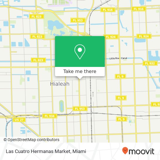 Las Cuatro Hermanas Market map