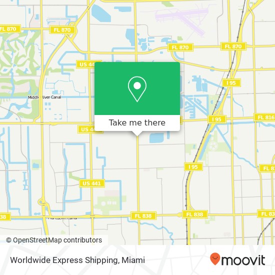 Mapa de Worldwide Express Shipping