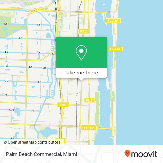 Palm Beach Commercial map