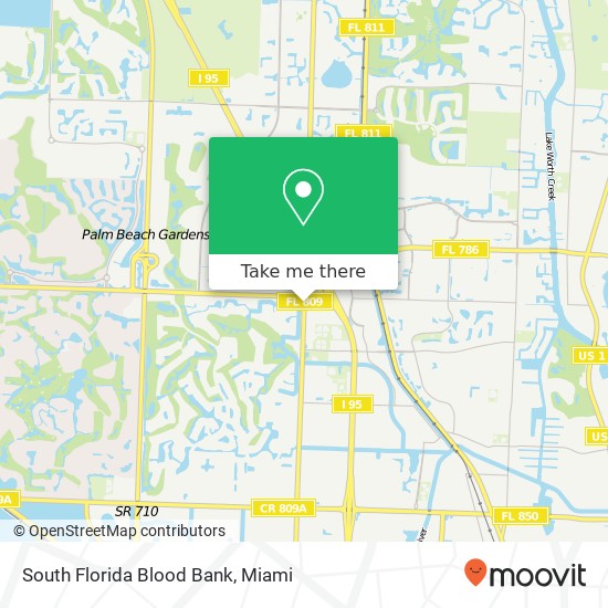 Mapa de South Florida Blood Bank