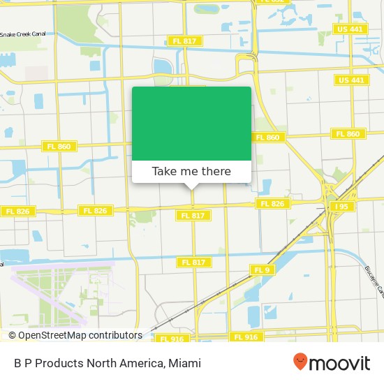 B P Products North America map