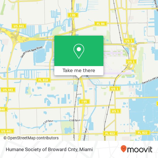 Humane Society of Broward Cnty map