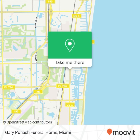 Gary Ponach Funeral Home map