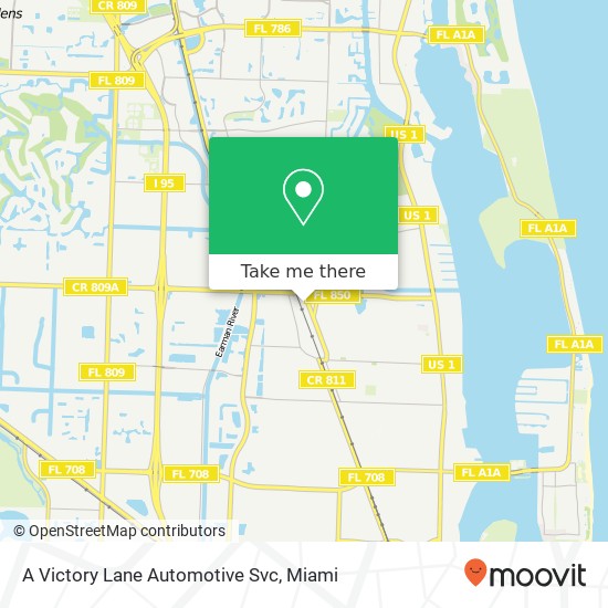 A Victory Lane Automotive Svc map