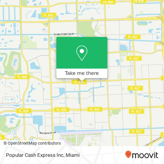 Popular Cash Express Inc map