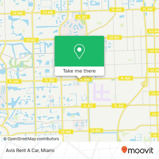 Avis Rent A Car map