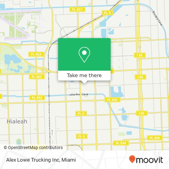 Alex Lowe Trucking Inc map