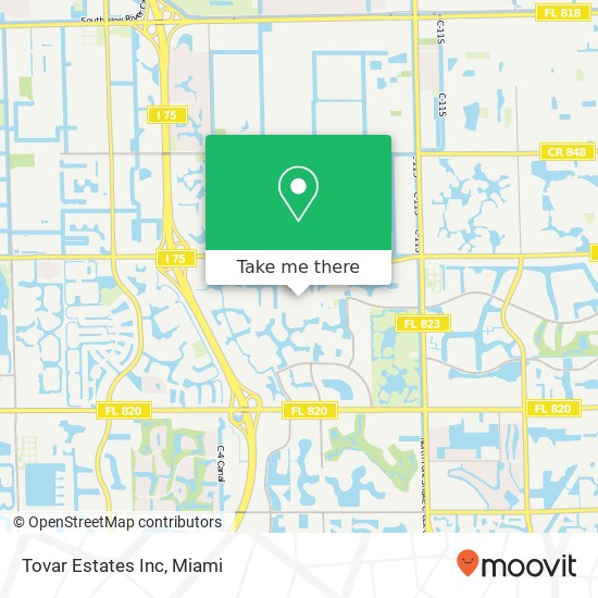 Tovar Estates Inc map