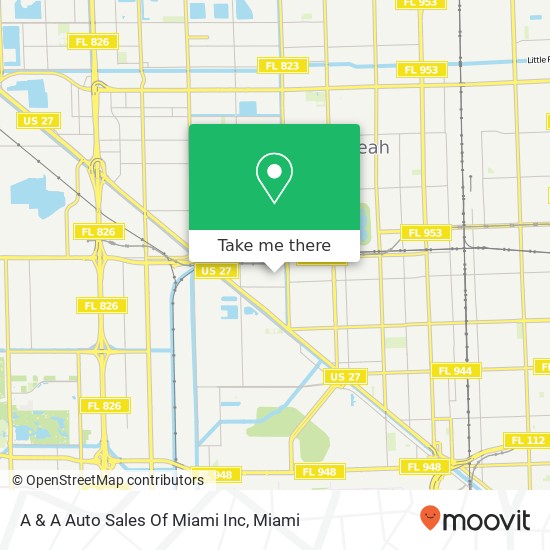 Mapa de A & A Auto Sales Of Miami Inc