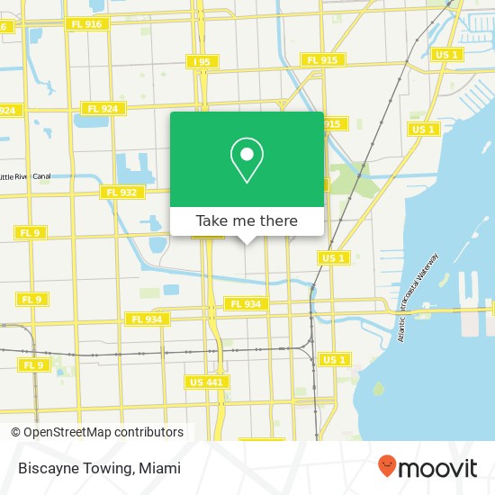 Biscayne Towing map