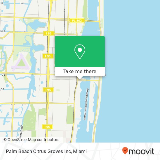 Mapa de Palm Beach Citrus Groves Inc