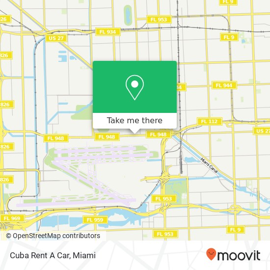 Mapa de Cuba Rent A Car