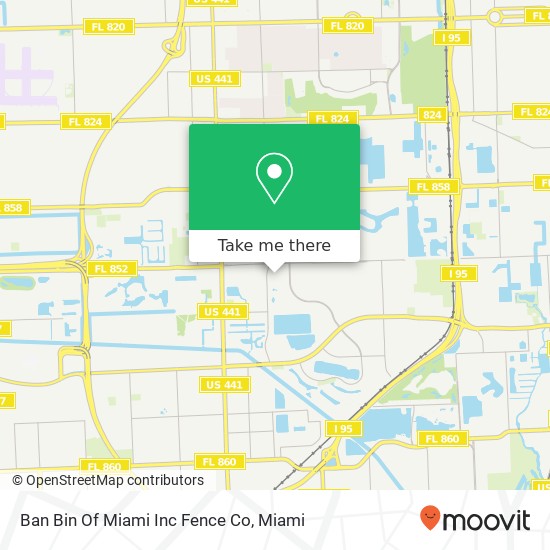 Ban Bin Of Miami Inc Fence Co map