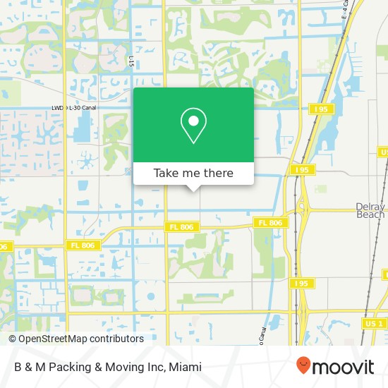 Mapa de B & M Packing & Moving Inc