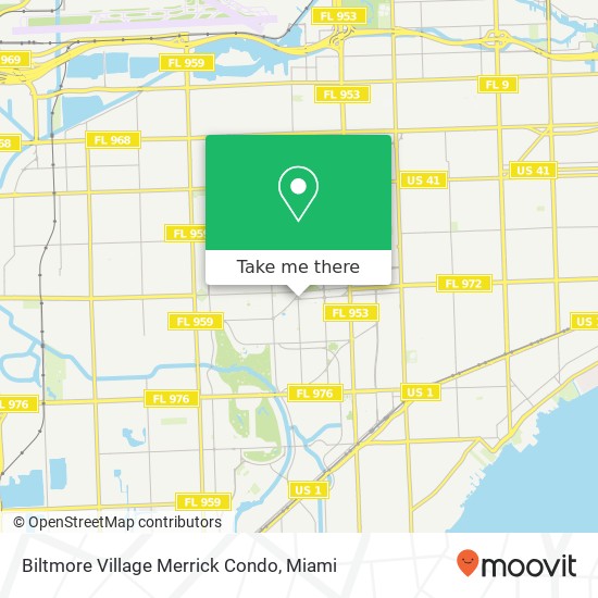 Mapa de Biltmore Village Merrick Condo