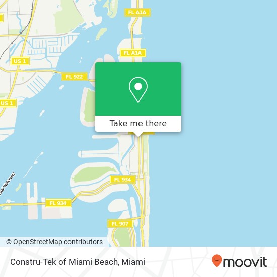 Constru-Tek of Miami Beach map
