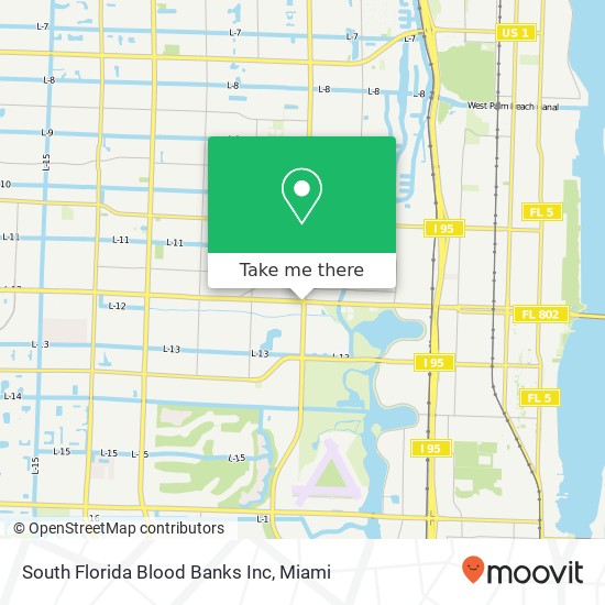 Mapa de South Florida Blood Banks Inc