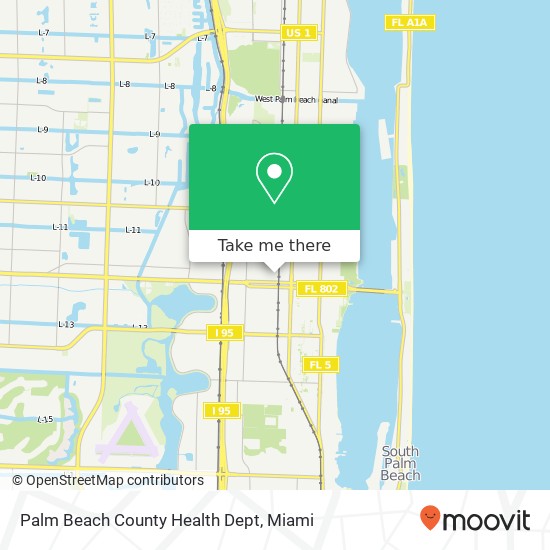 Palm Beach County Health Dept map