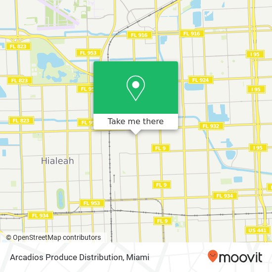 Arcadios Produce Distribution map