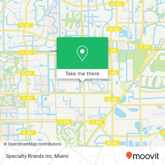 Mapa de Specialty Brands Inc