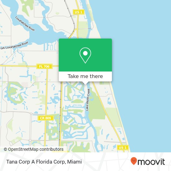 Mapa de Tana Corp A Florida Corp