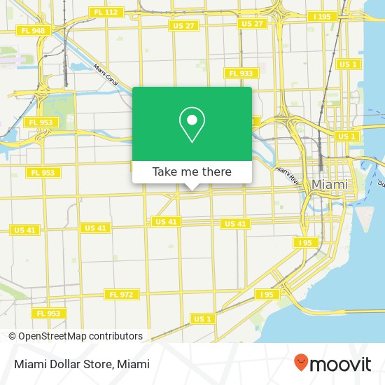 Mapa de Miami Dollar Store