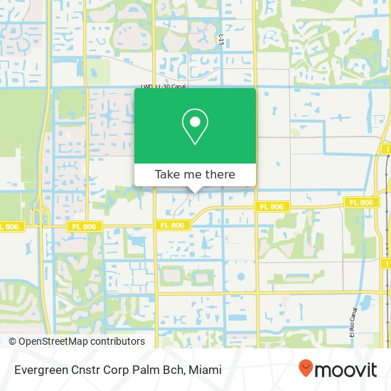 Evergreen Cnstr Corp Palm Bch map