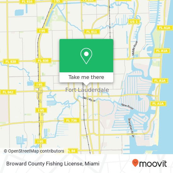 Broward County Fishing License map