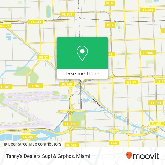 Tanny's Dealers Supl & Grphcs map
