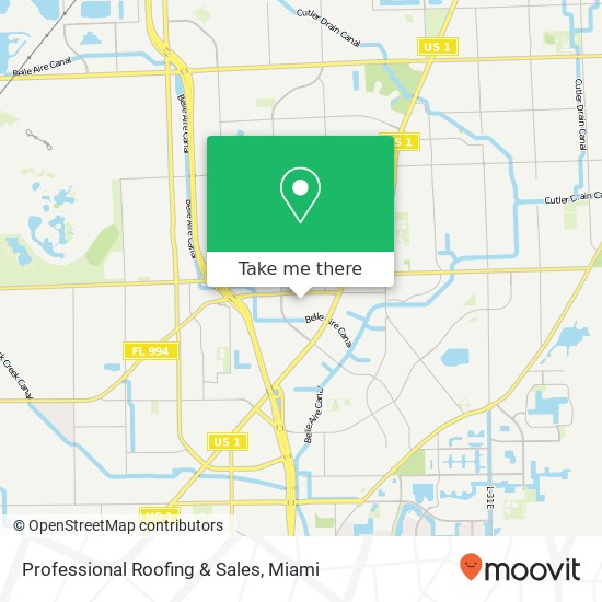 Professional Roofing & Sales map