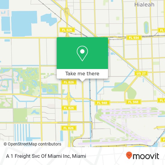 Mapa de A 1 Freight Svc Of Miami Inc