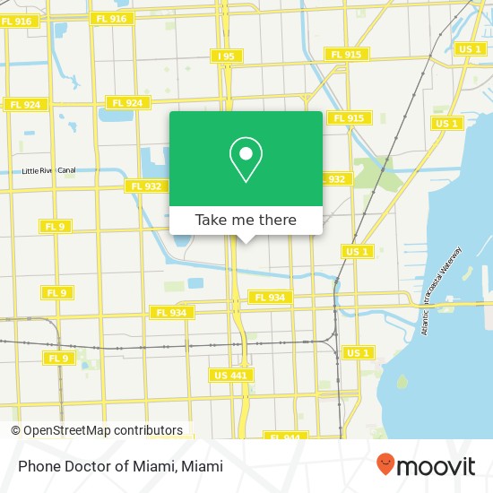 Mapa de Phone Doctor of Miami
