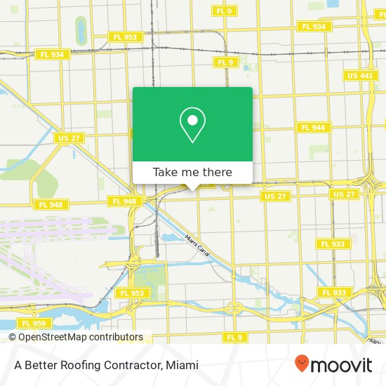 A Better Roofing Contractor map