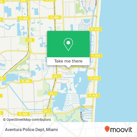 Aventura Police Dept map