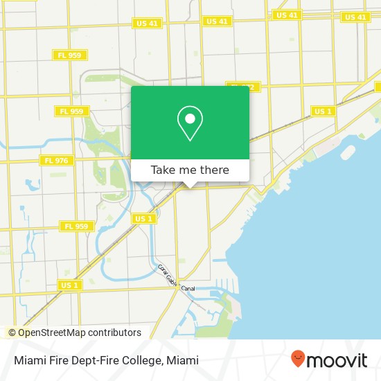 Miami Fire Dept-Fire College map