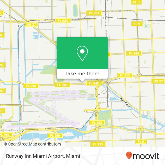 Runway Inn Miami Airport map