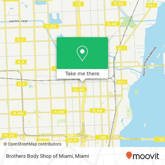 Brothers Body Shop of Miami map