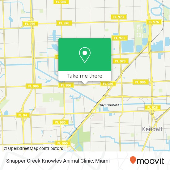 Snapper Creek Knowles Animal Clinic map