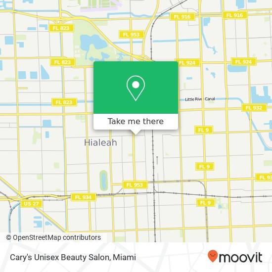 Mapa de Cary's Unisex Beauty Salon