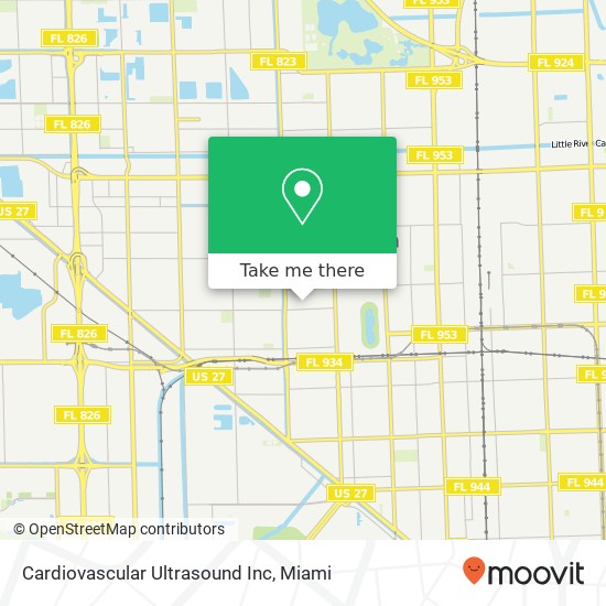 Mapa de Cardiovascular Ultrasound Inc