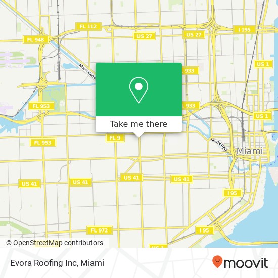 Evora Roofing Inc map