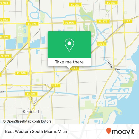 Best Western South Miami map