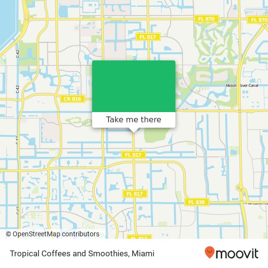 Tropical Coffees and Smoothies map